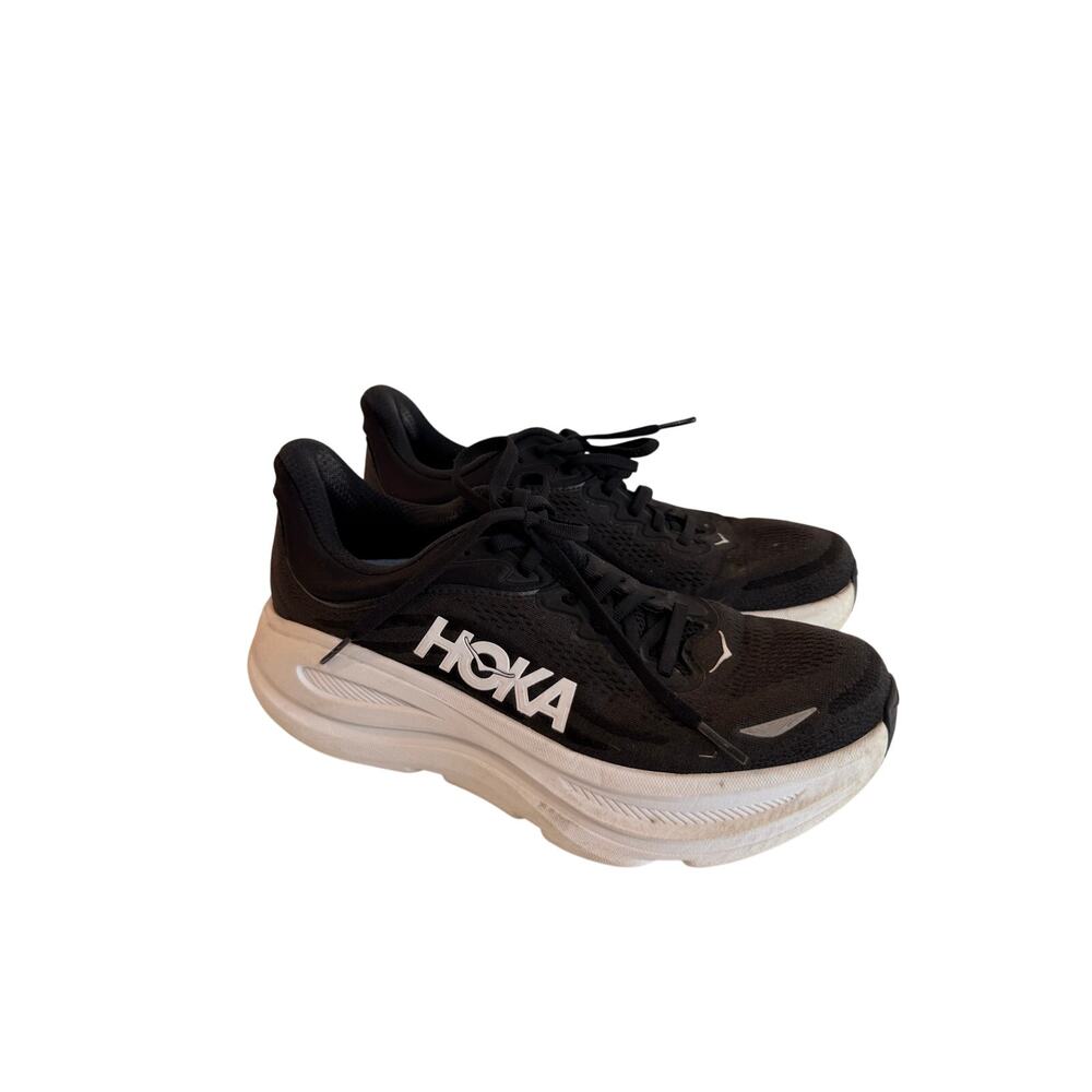 Hoka One One Women’s Bondi 9 Black White Sz 9B Sneakers Running Shoes Nice!